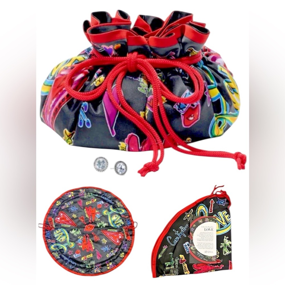 NEW Brighton Love Scribble Travel Drawstring Jewelry Pouch D30189